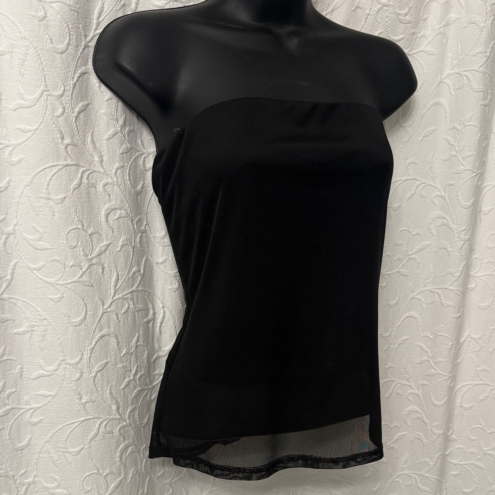 rebellious dreamer woman’s XL bandeau tube top crop w/ full length shear overlay
